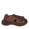 Born Men's Brown Leather Woven Slingback Fisherman Sandals - 11/45