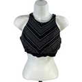 Athleta Women's Black/White Chevron High Neck Bikini Bathing Suit Top - 34D/DD