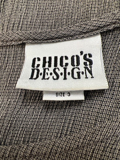 Chico's Design Women's Gray Textured Sleeveless Shirt - 3/US XL image 3