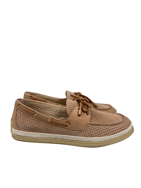 Dolce Vita Women's Tan Doris Perforated Suede Slip On Boat Shoes - 10 image 2