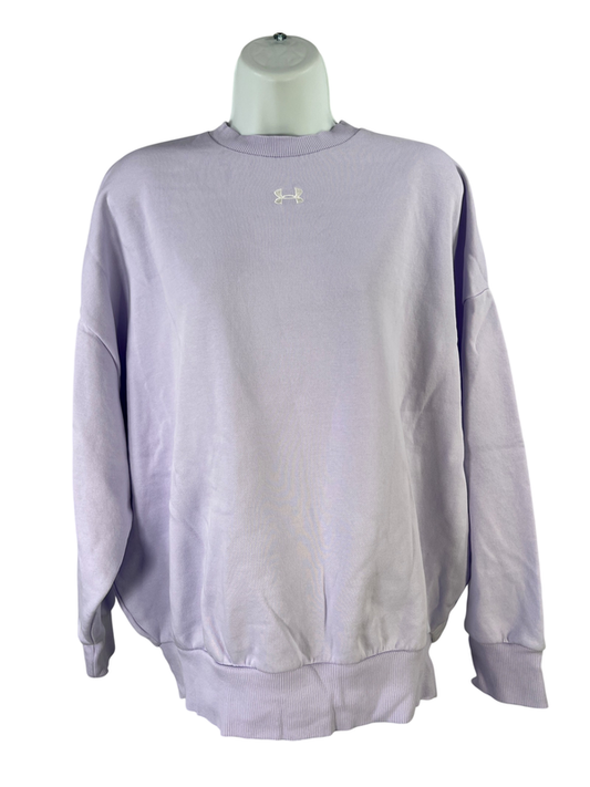 Under Armour Women's Purple Long Sleeve Rival Fleece Crewneck Sweatshirt - S