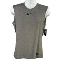 Nike Pro Men’s Gray Dri-Fit Training Fitted Athletic Tank Top - M
