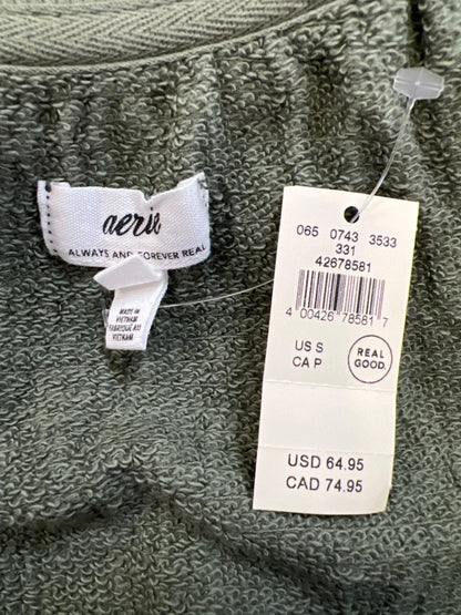 Aerie Women's Green Easy Street V Neck Oversized Pullover Sweatshirt - S image 3