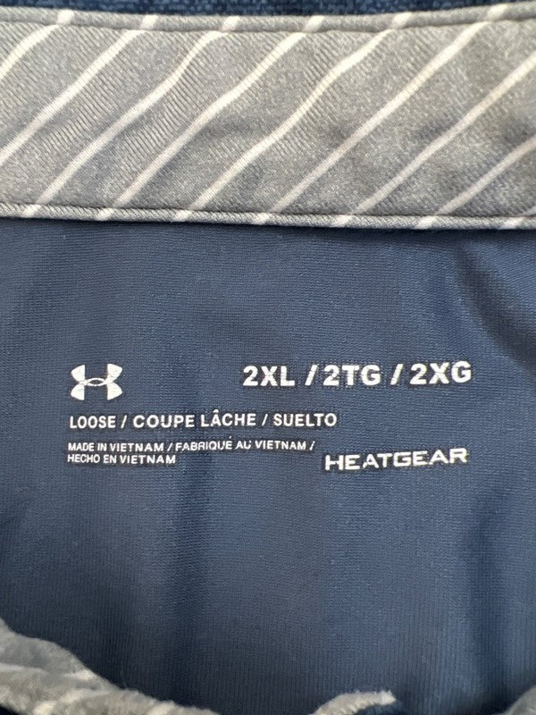 Under Armour Men's Blue Short Sleeve HeatGear Athletic Polo - 2XL image 3