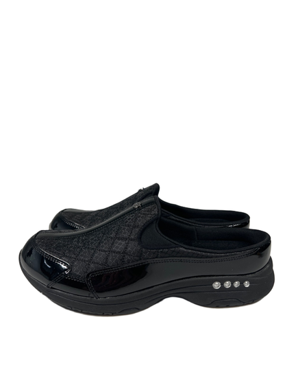 Easy Spirit Women's Black Traveltime Quilted Patent Slip On Clogs - 10 image 5