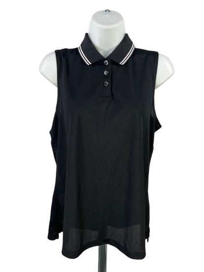 Nike Women's Black Dri-Fit Victory Sleeveless Golf Polo - M