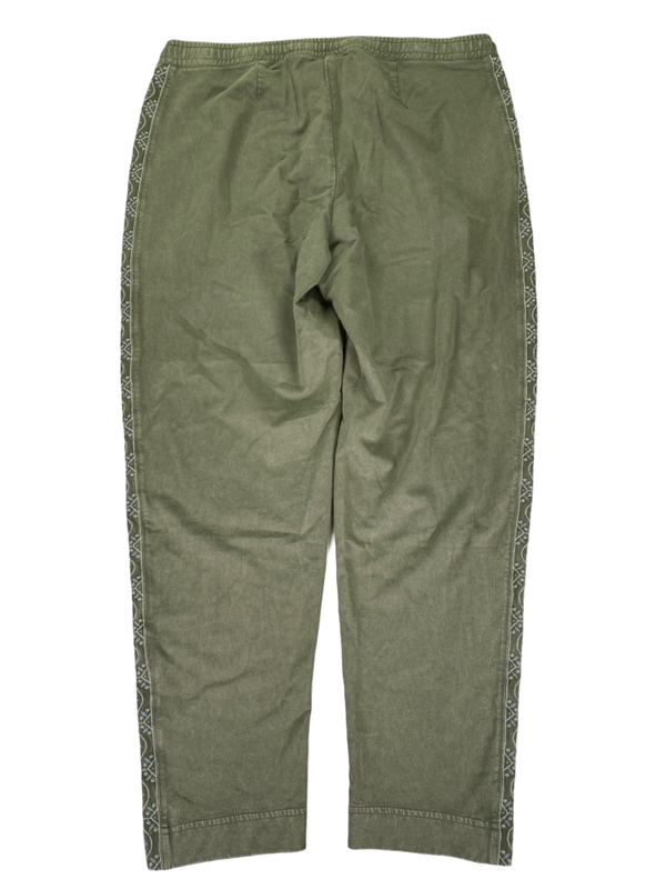 J Jill Women's Green Embroidered Stretch Drawstring Waist Casual Pants - M image 2