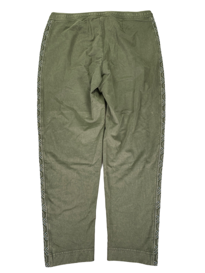J Jill Women's Green Embroidered Stretch Drawstring Waist Casual Pants - M image 2
