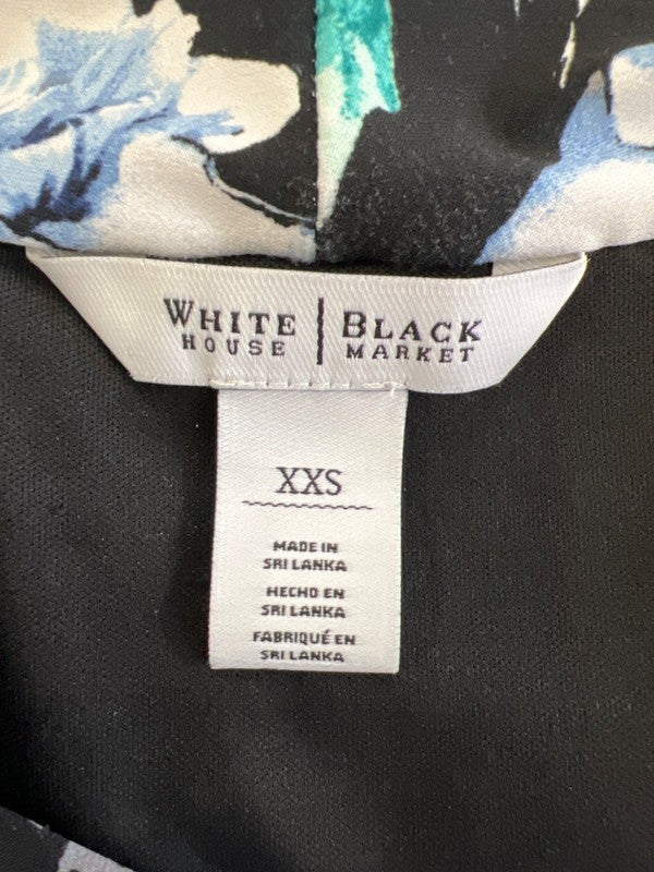 White House Black Market Women's Black/Blue Floral Sleeveless Maxi Dress - XXS image 3