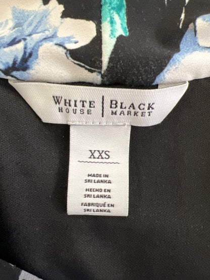 White House Black Market Women's Black/Blue Floral Sleeveless Maxi Dress - XXS image 3