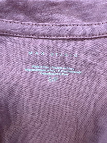 Max Studio Women’s Pink Pocket Front V-Neck T-Shirt - S image 3