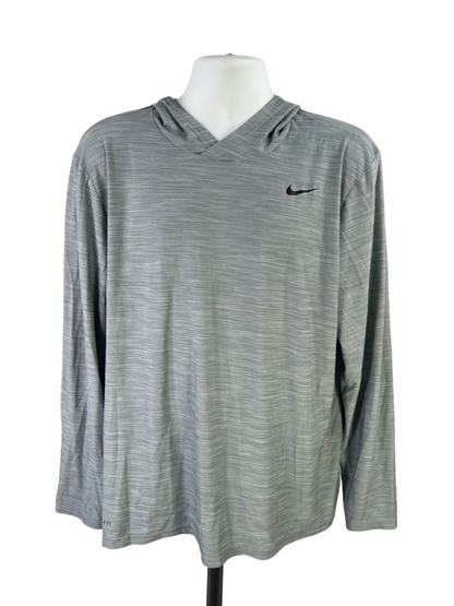 Nike Men's Blue Breathe Training Pullover Lightweight Hoodie - XL