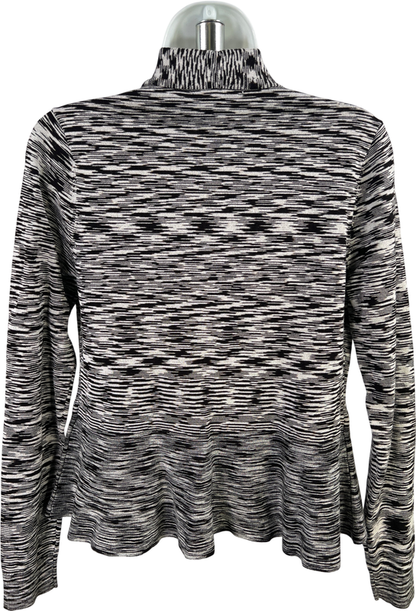 White House Black Market Women’s Black/White Open Cardigan Sweater - S image 2