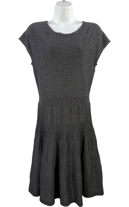 LOFT Women’s Gray Semi-Sheer A-Line Knit Sweater Dress - S image 2