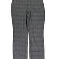Banana Republic Women's Black/Gray Plaid Straight Ponte Pants - 6