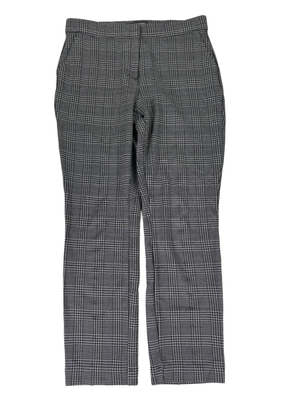 Banana Republic Women's Black/Gray Plaid Straight Ponte Pants - 6
