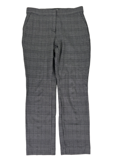 Banana Republic Women's Black/Gray Plaid Straight Ponte Pants - 6