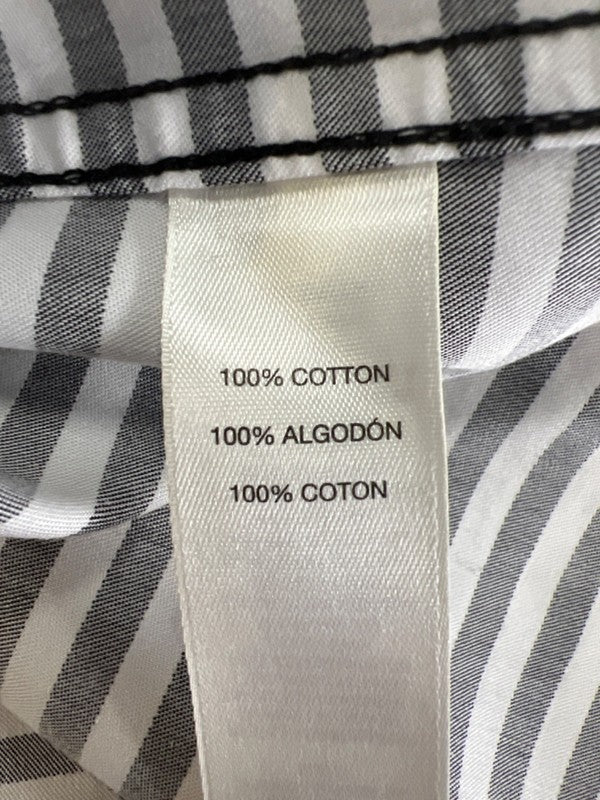 White House Black Market Women's Black/White Striped Button Up - 3/US XL image 4