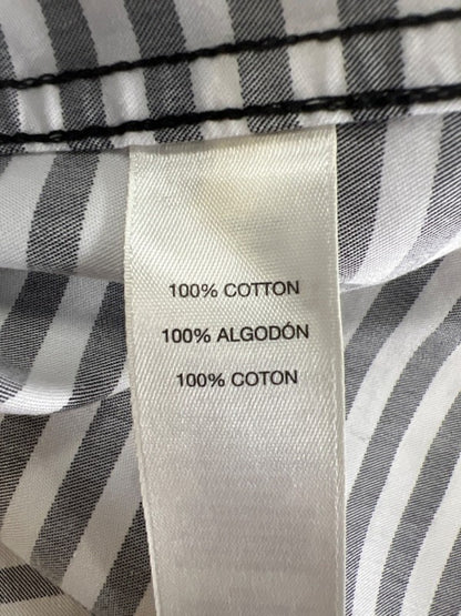 White House Black Market Women's Black/White Striped Button Up - 3/US XL image 4