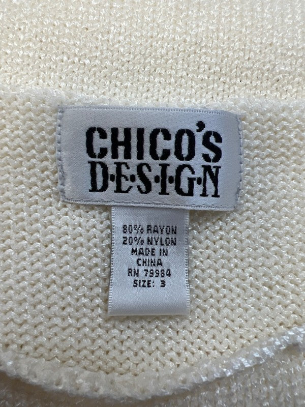 Chico's Women's Beige Design Sleeveless Knit Vest Top - 3/US XL image 3
