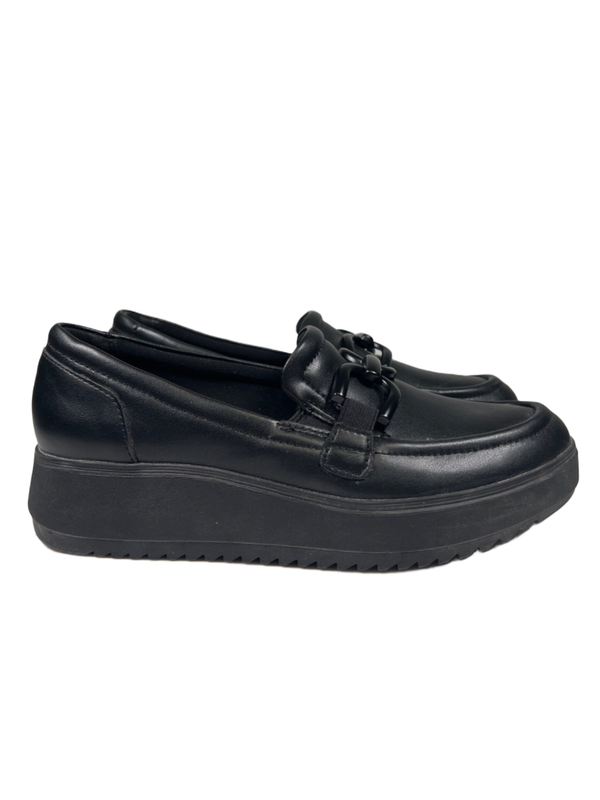 Clarks Collection Women's Black Leather Zylah Top Platform Loafers - 7.5