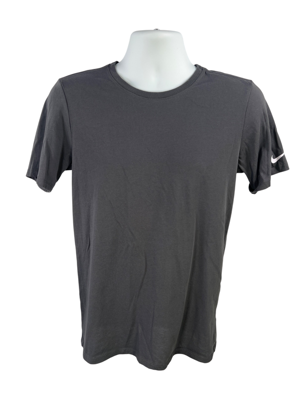 Nike Men's Gray Short Sleeve Dri-Fit Cotton T-Shirt - M