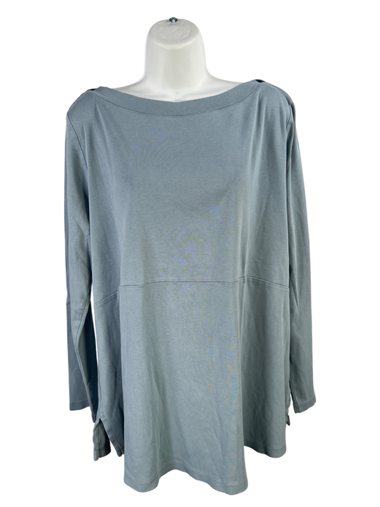 J.Jill Women's Blue Long Sleeve Shiftail Tunic Shirt - XL