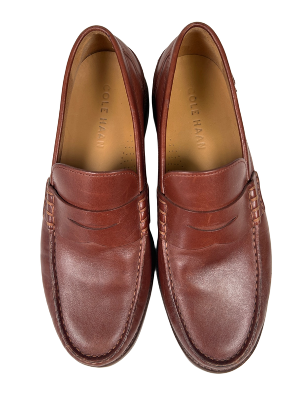 Cole Haan Men's Brown Leather Pinch Prep Slip On Penny Loafers - 8 image 3