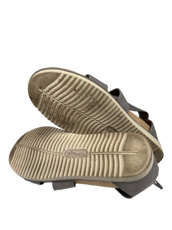 Euro Soft by Sofft Women's Gray Ankle Strap Open Toe Low Wedge Sandals - 8.5 image 8