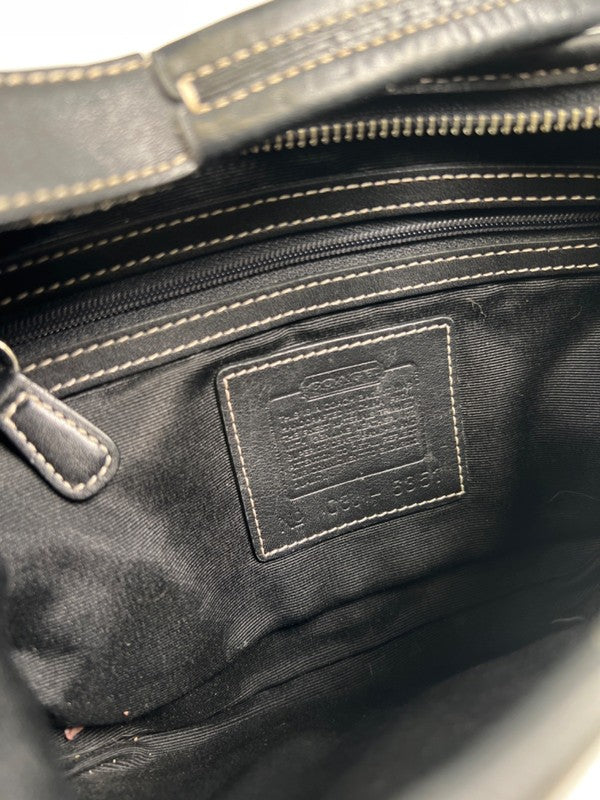 Coach Women's Black/Tan Leather Canvas Jacquard Mini Soho Hobo Shoulder Purse image 10