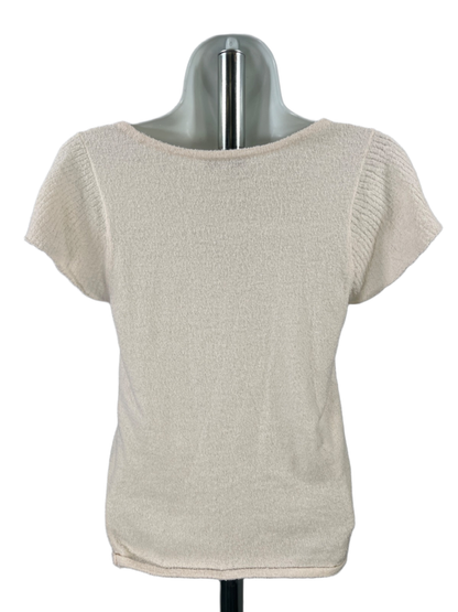 Madewell Women's Ivory/White Short Ruffle Sleeve Tie Front Blouse - XXS image 2