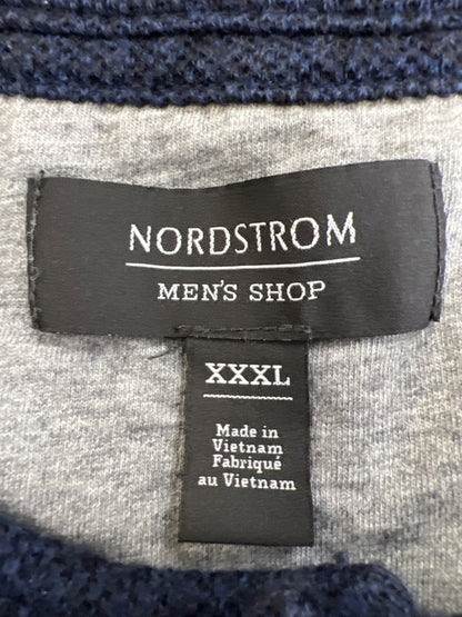 Nordstrom Men's Blue/Black Knit Quarter Button Long Sleeve Sweater - XXXL image 3