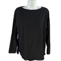 J.Jill Women's Black Long Sleeve Boat Neck T-Shirt - M