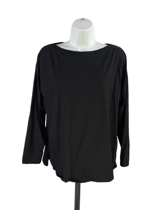 J.Jill Women's Black Long Sleeve Boat Neck T-Shirt - M