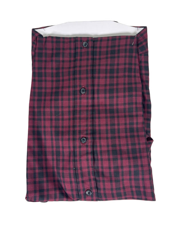 Chaps Men's Burgundy/Black Plaid Long Sleeve Button Up Shirt - XL image 2