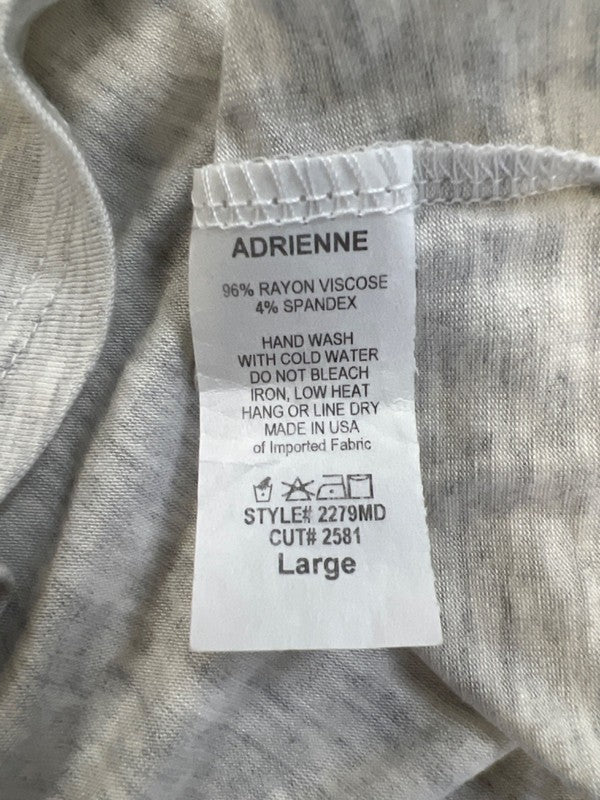Adrienne Women's Ivory Heathered V-Neck Stretch Soft Tank Top - L image 4