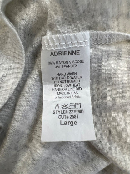 Adrienne Women's Ivory Heathered V-Neck Stretch Soft Tank Top - L image 4