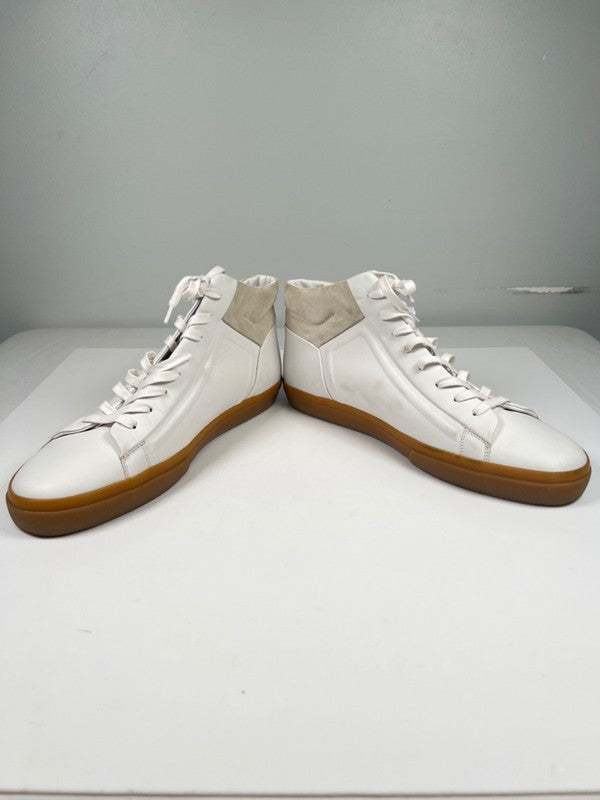 Vince Men's White/Ivory Fynn Glove Suede Accent Mid Top Sneakers - 13 image 6