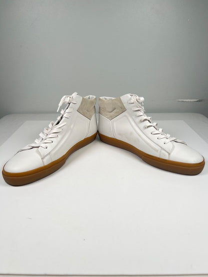 Vince Men's White/Ivory Fynn Glove Suede Accent Mid Top Sneakers - 13 image 6
