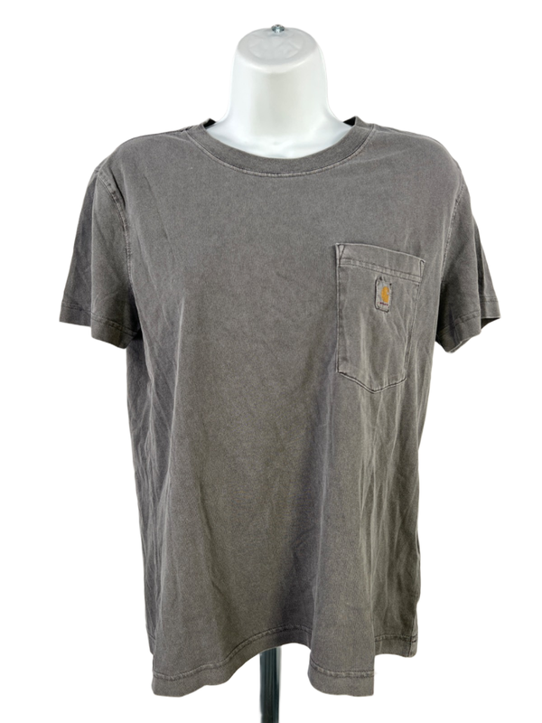 Carhartt Women's Gray Lightweight Relaxed Fit Pocket Front T-Shirt - S