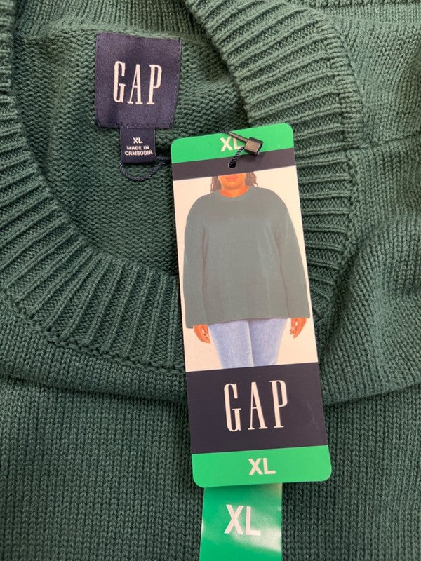 GAP Women's Green Cotton Crewneck Knit Long Sleeve Sweater - XL image 3
