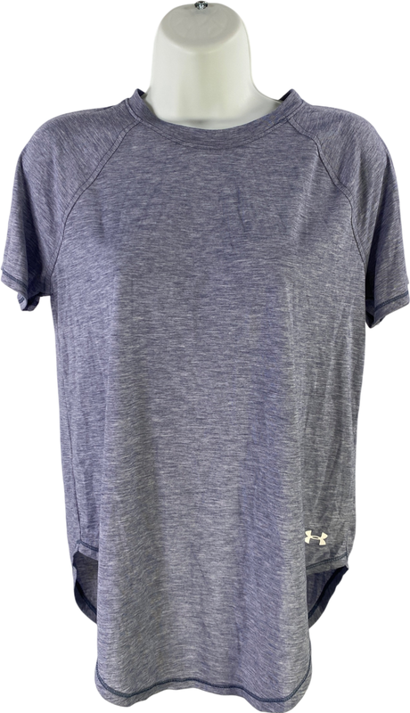 Under Armour Women’s Purple/Blue Heathered Short Slit Sleeve T-Shirt - S