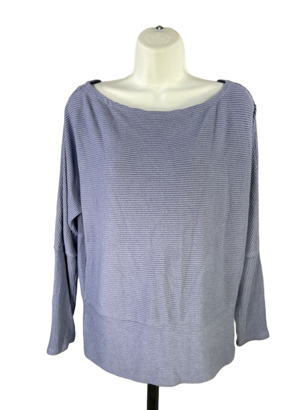 White House Black Market Women's Purple Long Sleeve Ribbed Sweater - M