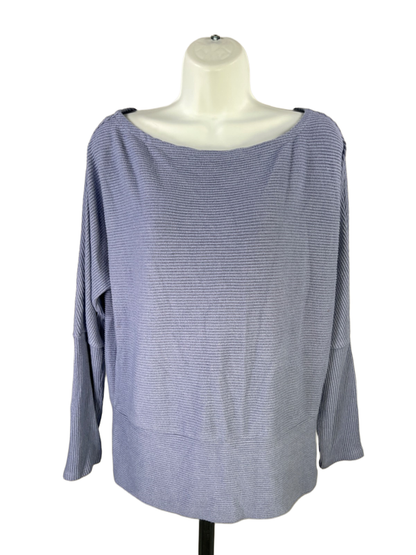 White House Black Market Women's Purple Long Sleeve Ribbed Sweater - M