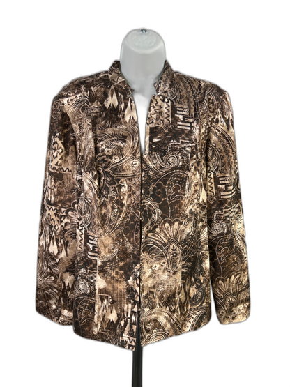 Chico's Women's Brown Silk Long Sleeve Light Weight Jacket - 2/US L