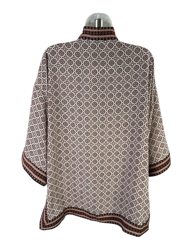 Max Studio Women's Blue/White 3/4 Loose Sleeve Kimono Blouse - M image 2