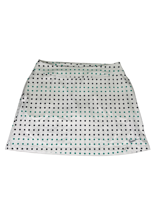 Nike Women's Black/Green Dri-Fit Polka Dot Pull On Lined Athletic Skort - M