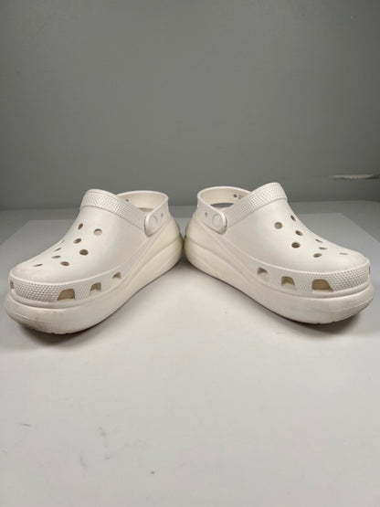 Crocs Unisex Ivory/White Comfort Classic Crush Platform Clogs - Women's 8 image 6