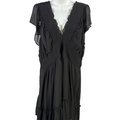 Torrid Women's Black Ruffle Chiffon Smocked Waist Tiered Mini Dress - 3 Plus