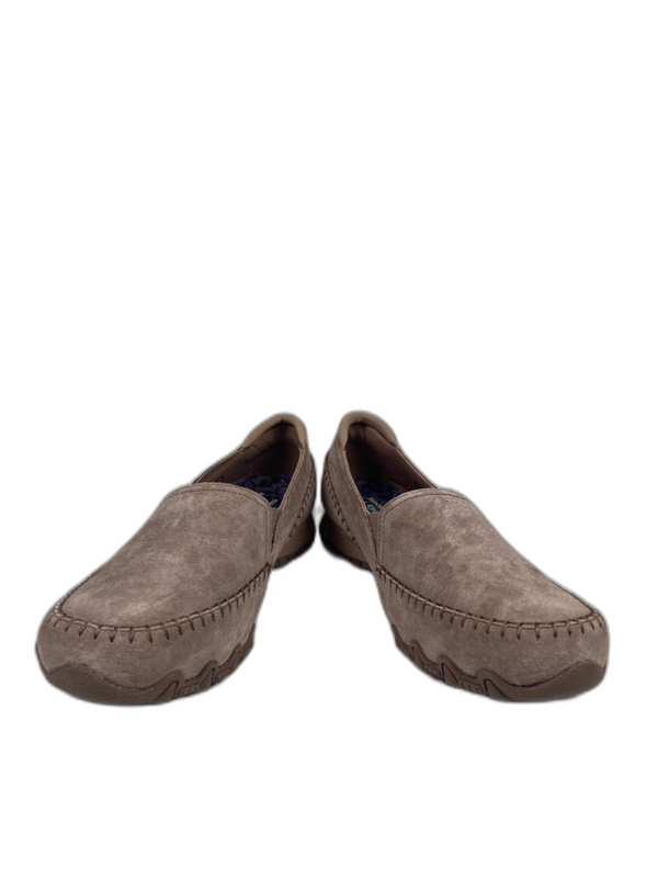 Skechers Women's Brown/Taupe Suede Relaxed Fit Biker Alumni Loafers - 8.5 image 6